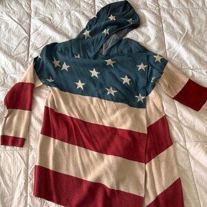 Tasha Polizzi Hooded American Flag Cardigan